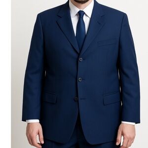 Polo Ralph Lauren blazer jacket sports coat Navy Blue made in USA 100% wool 42R